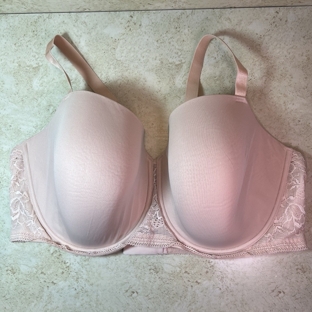 ThirdLove 24/7 Classic T Shirt Bra Size 44E‎ Underwired Tan Nude Lace EUC